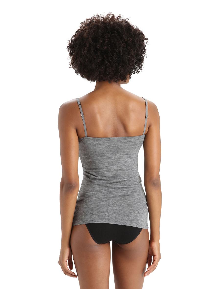 Gritstone Heather Icebreaker Merino Siren Cami Singlet Women's Underwear | AU 1697OKIR